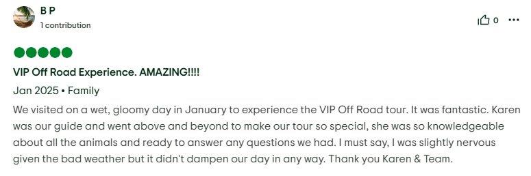 VIP Off Road in gloomy weather five star review