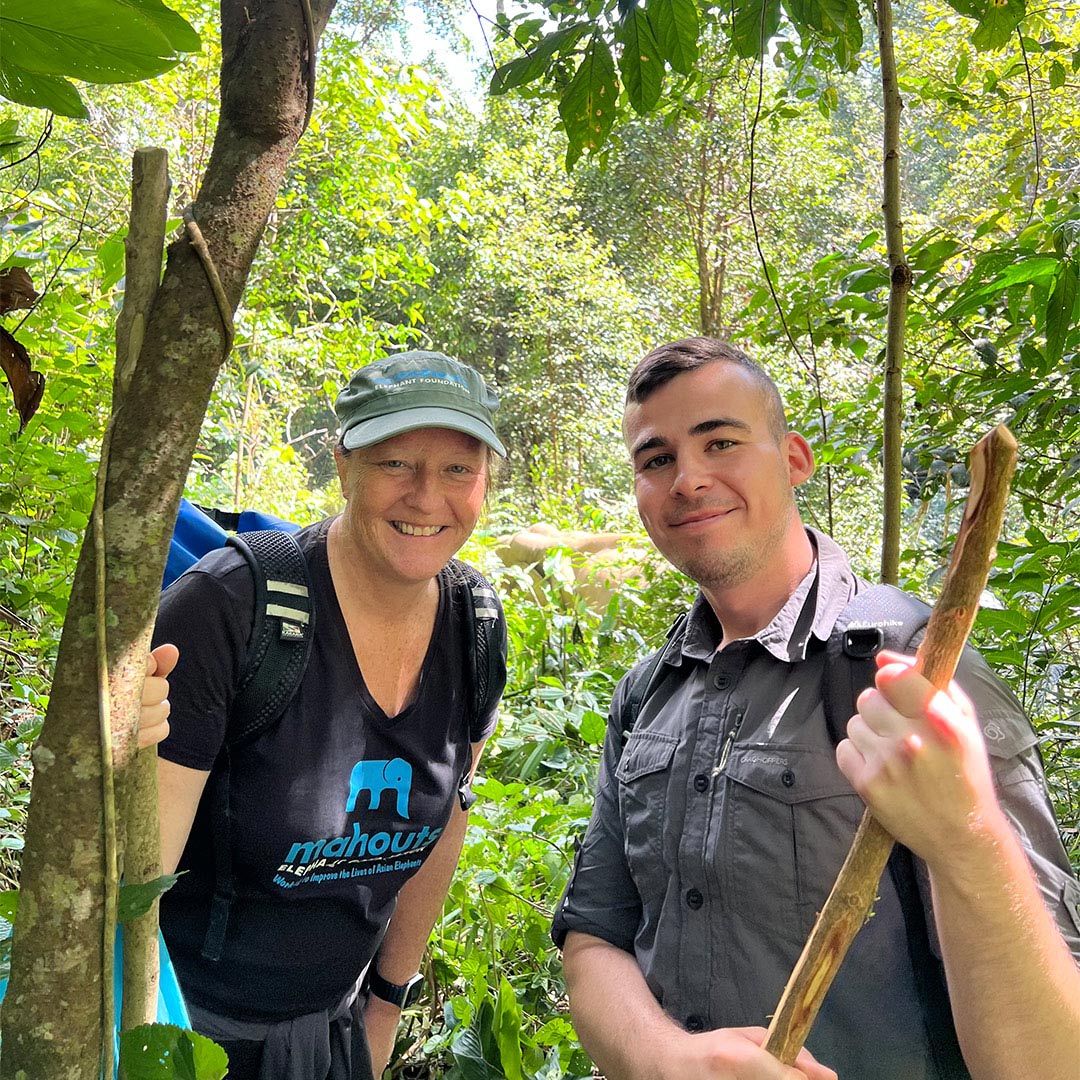 Keeper Jack in Thailand visiting the Mahouts Elephant Foundation