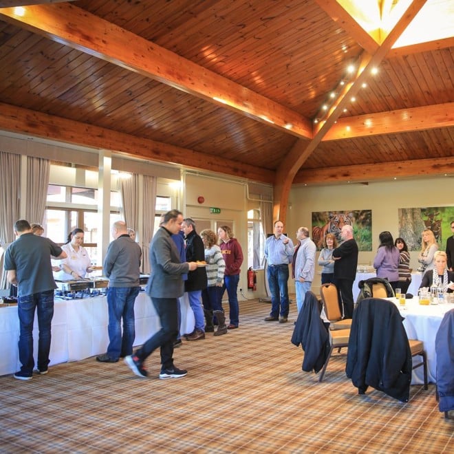 A business conference in the Safari Lodge at Woburn Safari Park