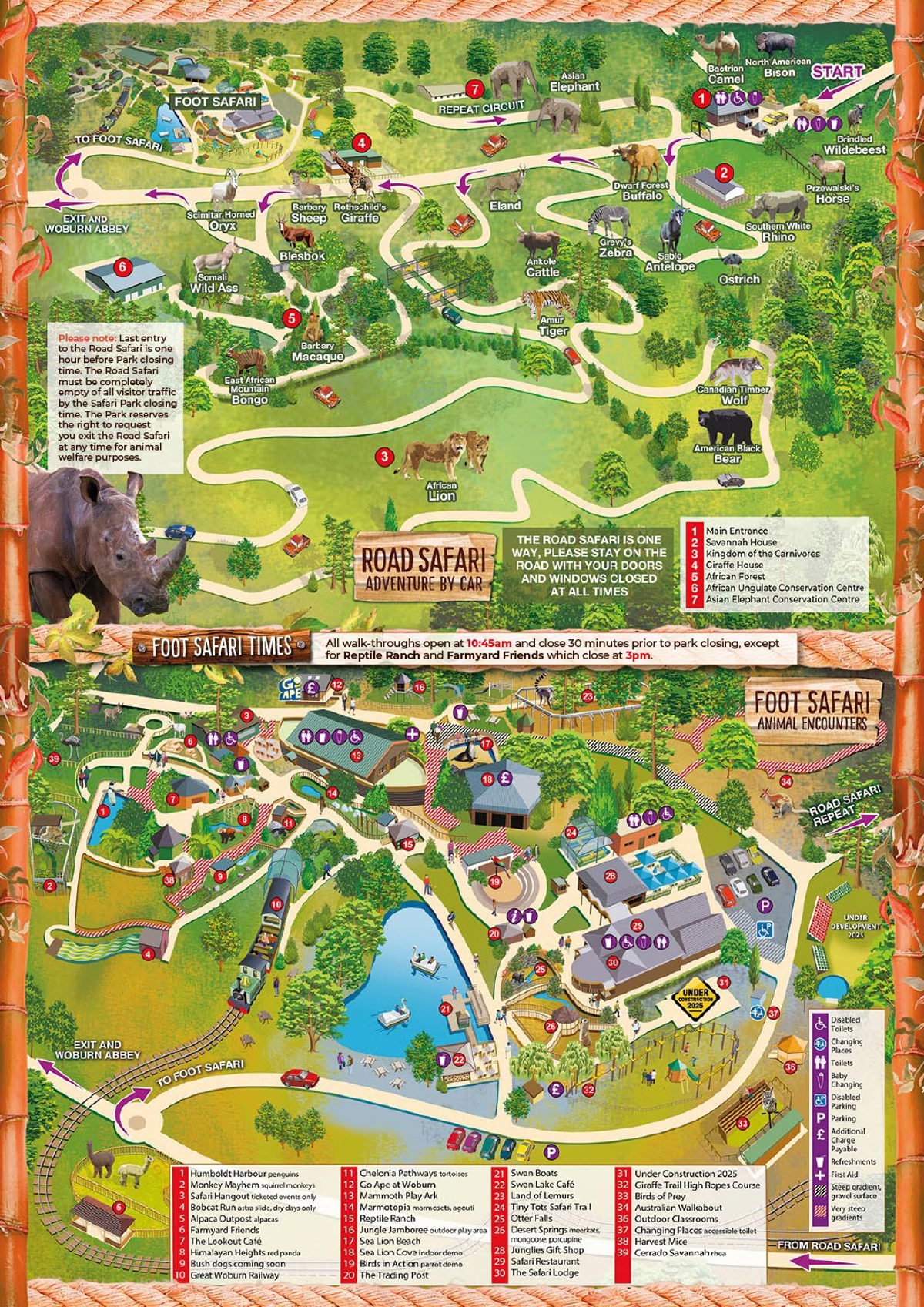 Image of woburn safari park maps a4 web page image